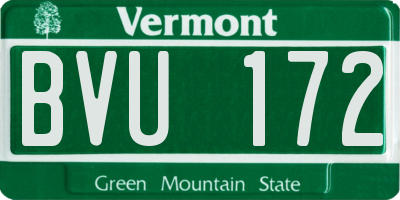 VT license plate BVU172