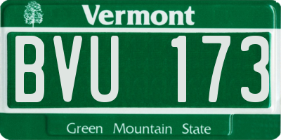 VT license plate BVU173