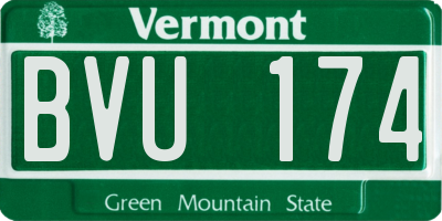 VT license plate BVU174