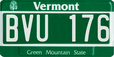 VT license plate BVU176