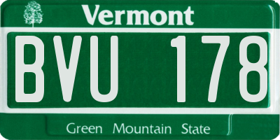 VT license plate BVU178