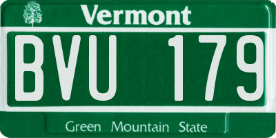 VT license plate BVU179