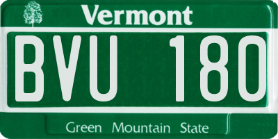 VT license plate BVU180