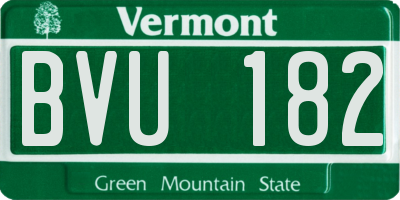VT license plate BVU182