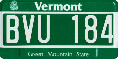 VT license plate BVU184