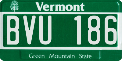 VT license plate BVU186