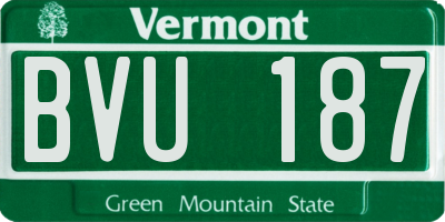 VT license plate BVU187