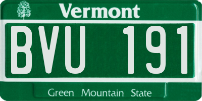 VT license plate BVU191