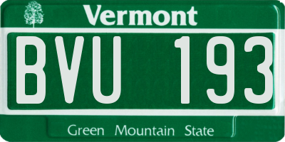 VT license plate BVU193