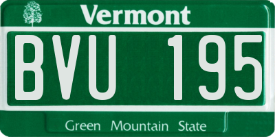 VT license plate BVU195