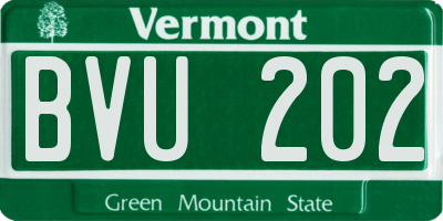 VT license plate BVU202