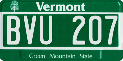 VT license plate BVU207
