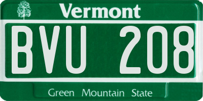 VT license plate BVU208