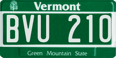 VT license plate BVU210