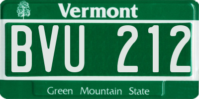 VT license plate BVU212