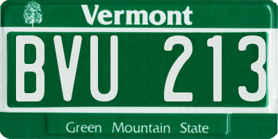 VT license plate BVU213