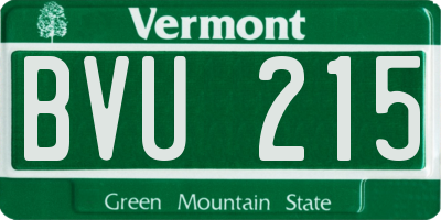 VT license plate BVU215