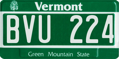 VT license plate BVU224