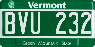 VT license plate BVU232