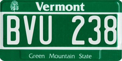 VT license plate BVU238