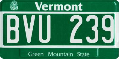 VT license plate BVU239