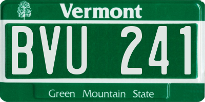 VT license plate BVU241