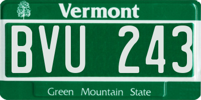 VT license plate BVU243