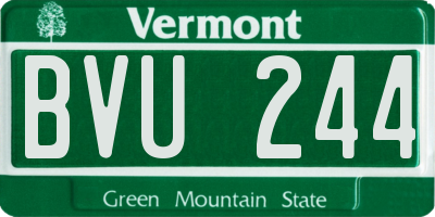 VT license plate BVU244