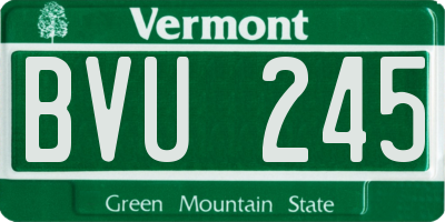VT license plate BVU245