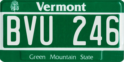 VT license plate BVU246
