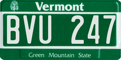 VT license plate BVU247