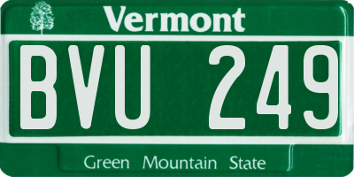 VT license plate BVU249
