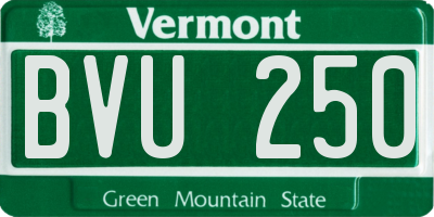 VT license plate BVU250