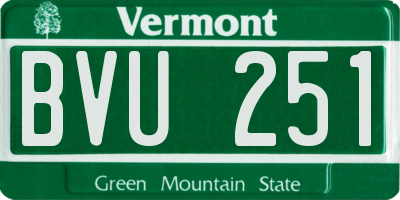 VT license plate BVU251