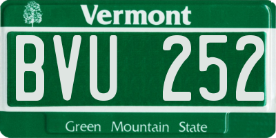 VT license plate BVU252