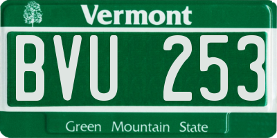 VT license plate BVU253