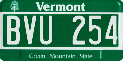 VT license plate BVU254