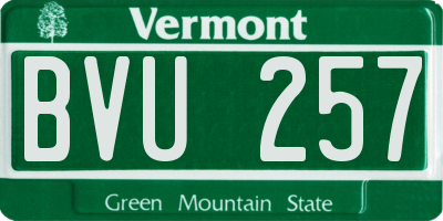 VT license plate BVU257