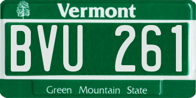 VT license plate BVU261