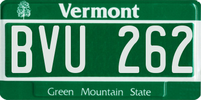 VT license plate BVU262