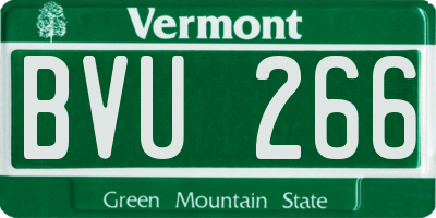 VT license plate BVU266