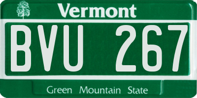 VT license plate BVU267