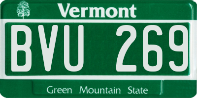 VT license plate BVU269