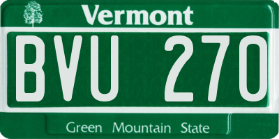 VT license plate BVU270