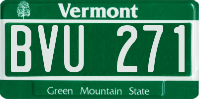 VT license plate BVU271