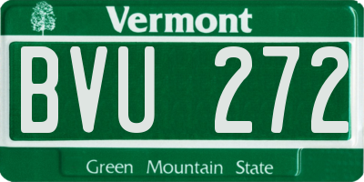 VT license plate BVU272