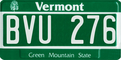 VT license plate BVU276