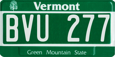 VT license plate BVU277