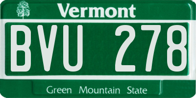 VT license plate BVU278