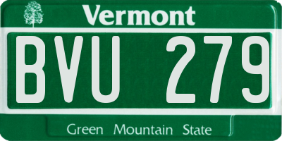 VT license plate BVU279